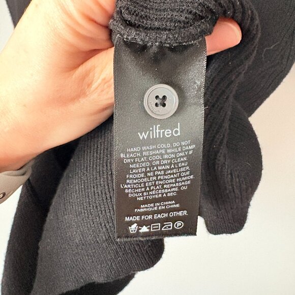 Aritzia Wilfred Cove Long Sleeve Knit Ribbed Dress Black Size Medium - Picture 5 of 6